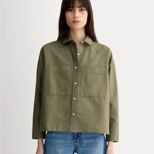 Everlane Olive Green Women's boxy Oxford